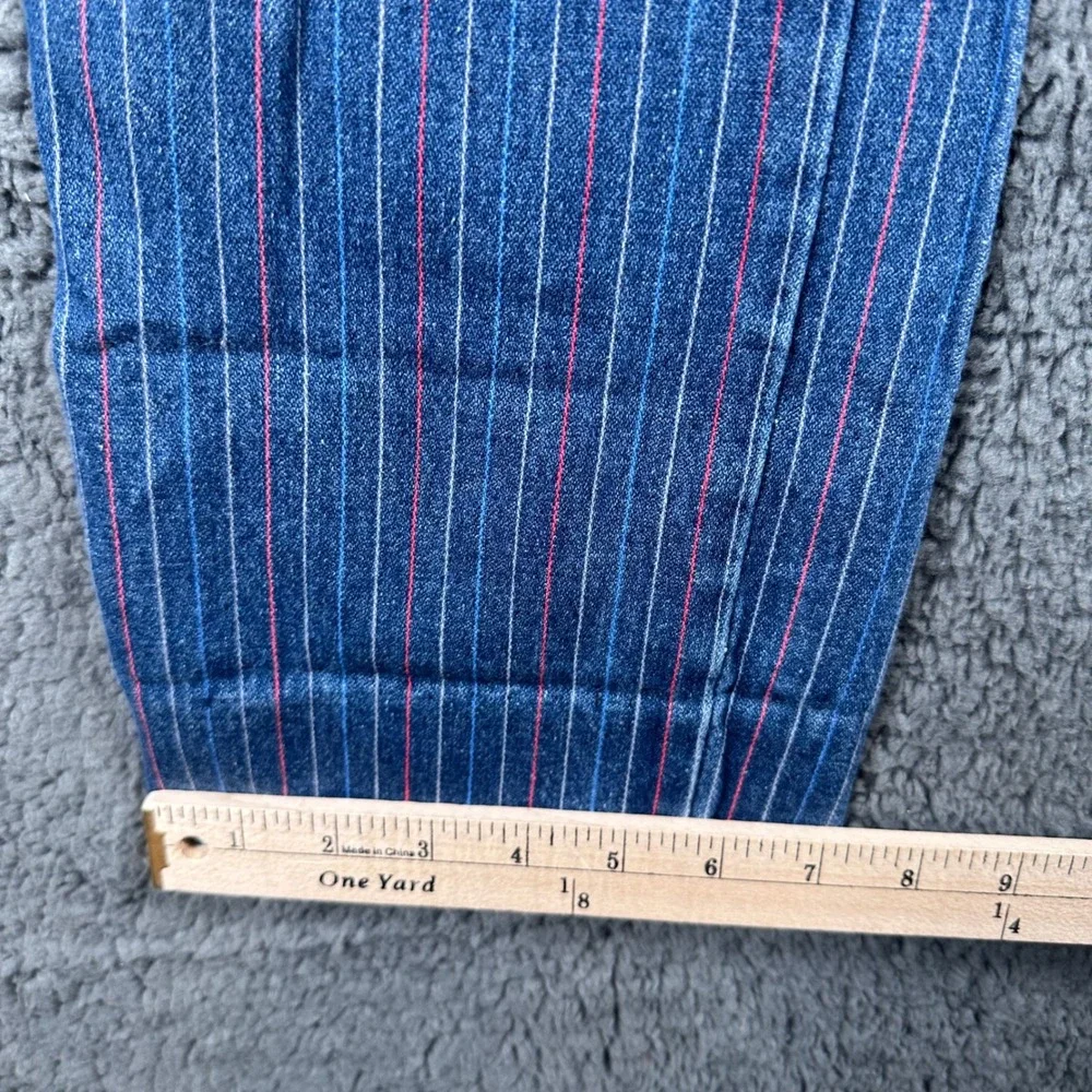 VTG 80s Sergio Valente Pinstripe Jeans Boys Prep 29 (26x28) High Waist Railroad‎